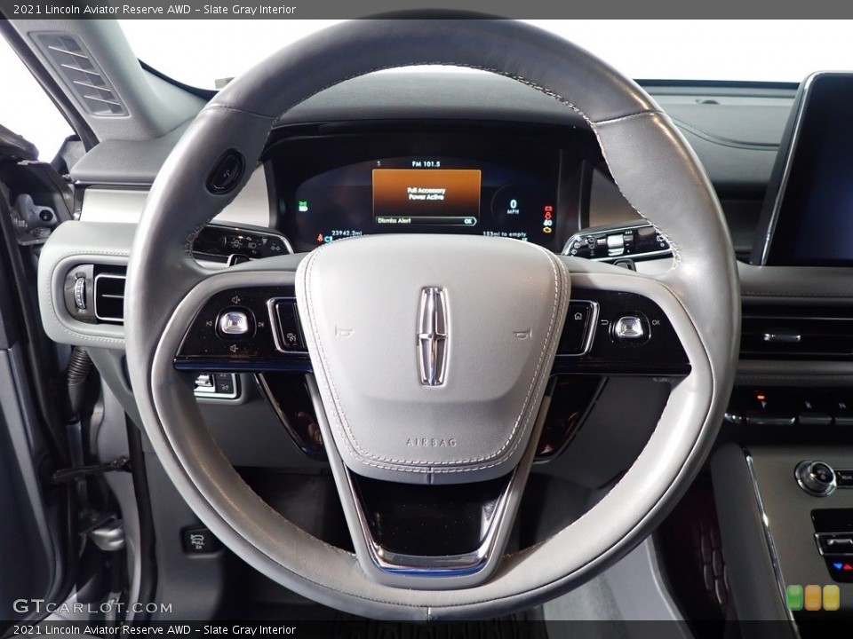 Slate Gray Interior Steering Wheel for the 2021 Lincoln Aviator Reserve AWD #145782407
