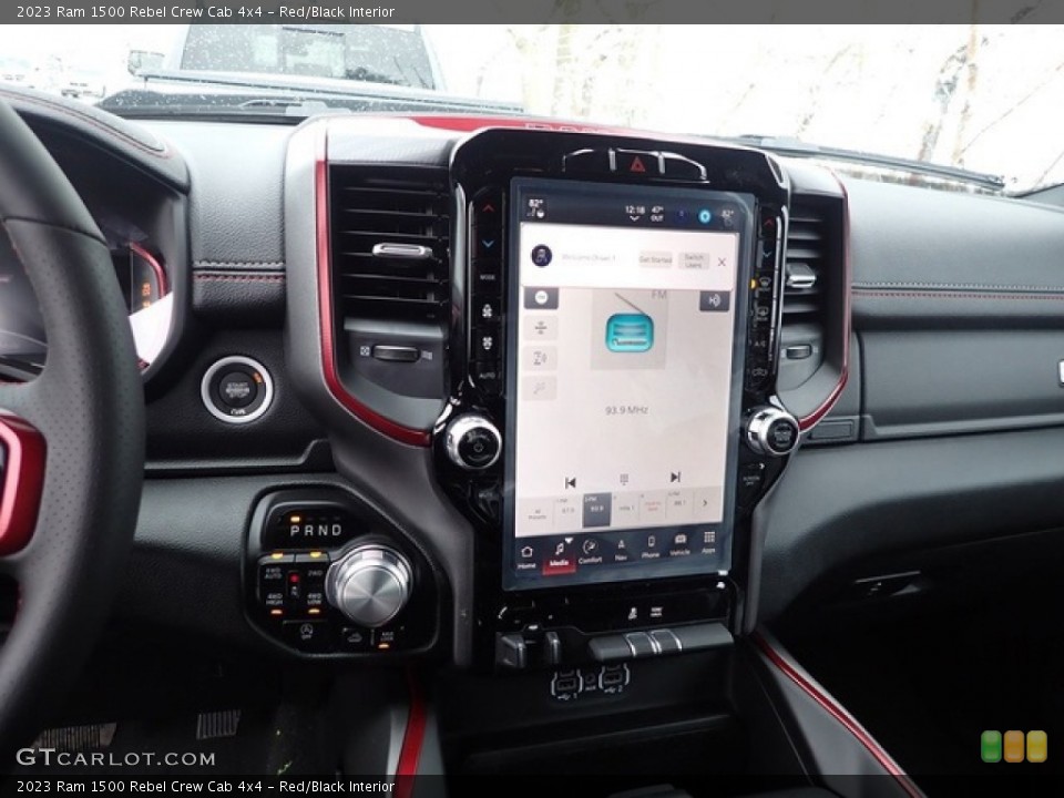 Red/Black Interior Controls for the 2023 Ram 1500 Rebel Crew Cab 4x4 #145787593