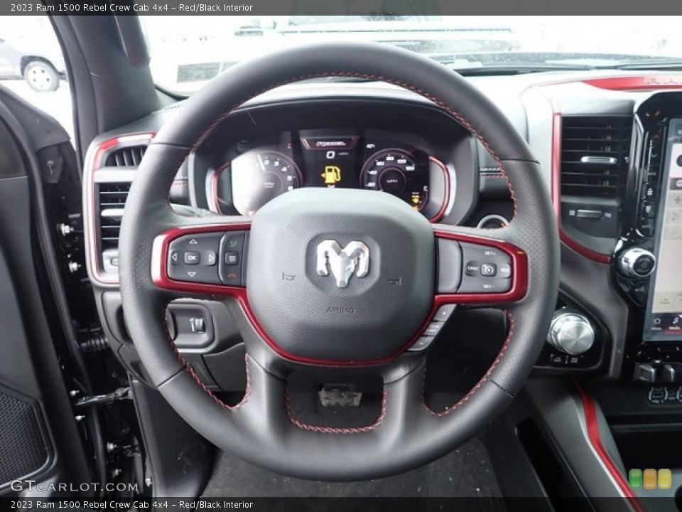 Red/Black Interior Steering Wheel for the 2023 Ram 1500 Rebel Crew Cab 4x4 #145787638