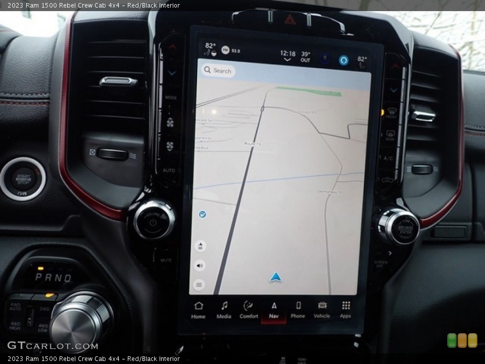 Red/Black Interior Navigation for the 2023 Ram 1500 Rebel Crew Cab 4x4 #145787695