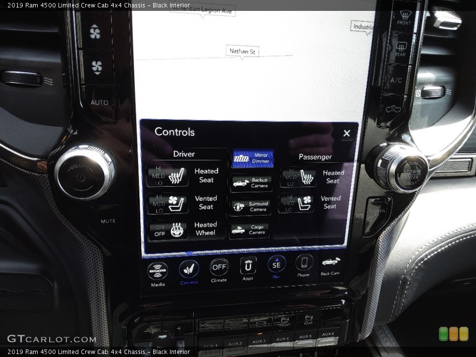 Black Interior Controls for the 2019 Ram 4500 Limited Crew Cab 4x4 Chassis #145791173
