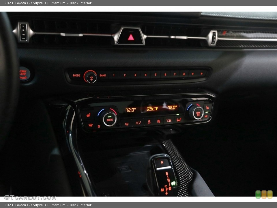 Black Interior Controls for the 2021 Toyota GR Supra 3.0 Premium #145791725