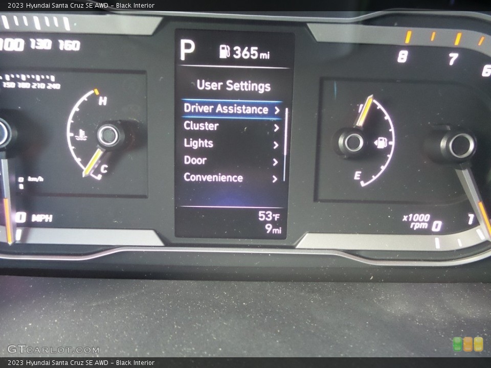 Black Interior Gauges for the 2023 Hyundai Santa Cruz SE AWD #145794631