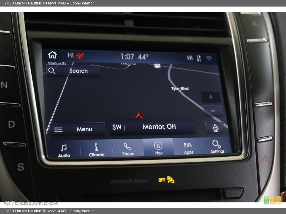 Ebony Interior Navigation for the 2020 Lincoln Nautilus Reserve AWD #145795519