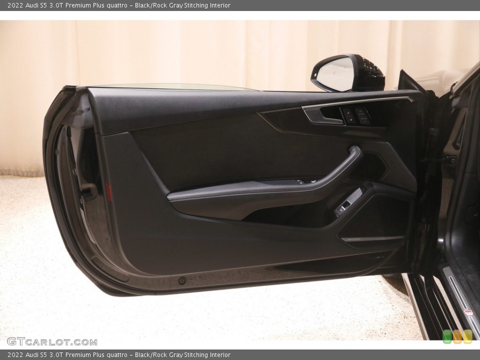 Black/Rock Gray Stitching Interior Door Panel for the 2022 Audi S5 3.0T Premium Plus quattro #145797685