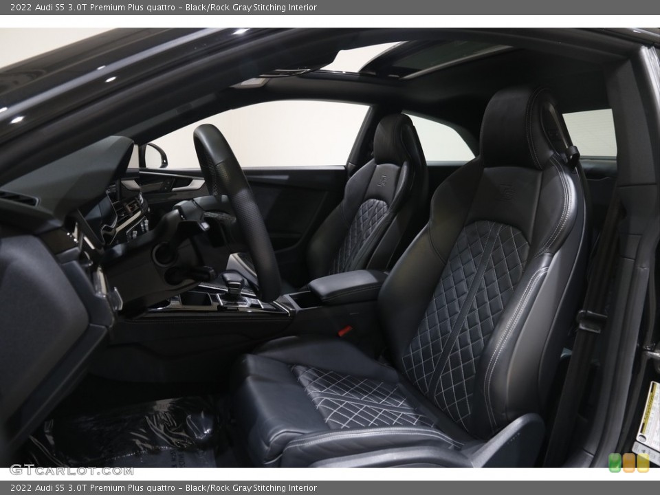 Black/Rock Gray Stitching Interior Photo for the 2022 Audi S5 3.0T Premium Plus quattro #145797688
