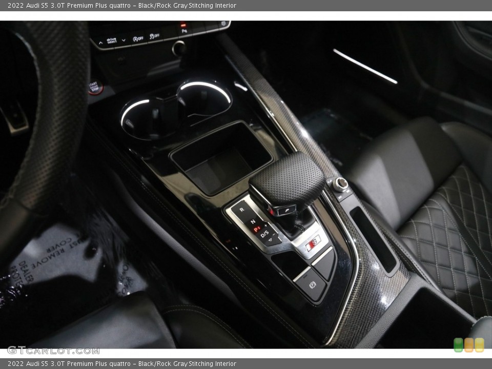 Black/Rock Gray Stitching Interior Transmission for the 2022 Audi S5 3.0T Premium Plus quattro #145797799