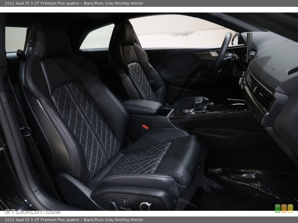Black/Rock Gray Stitching 2022 Audi S5 Interiors