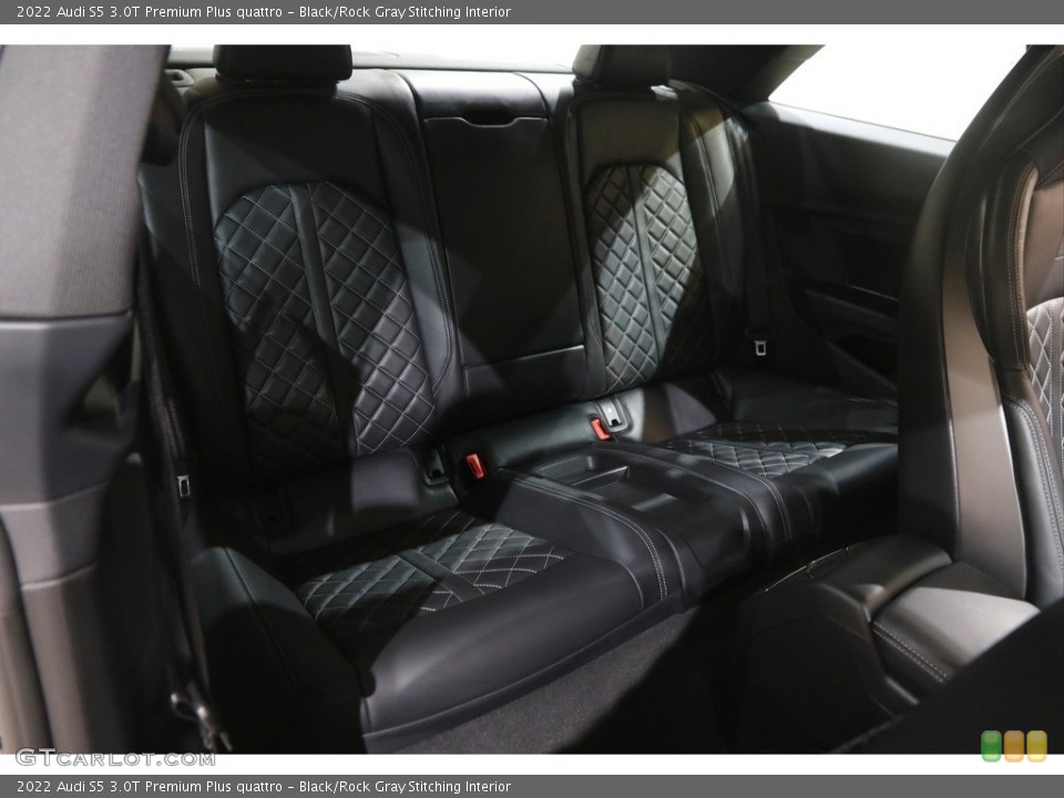 Black/Rock Gray Stitching Interior Rear Seat for the 2022 Audi S5 3.0T Premium Plus quattro #145797820
