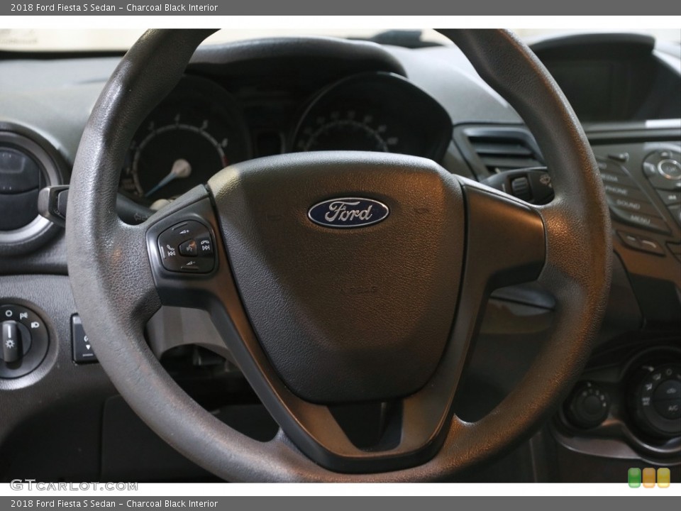 Charcoal Black Interior Steering Wheel for the 2018 Ford Fiesta S Sedan #145798822