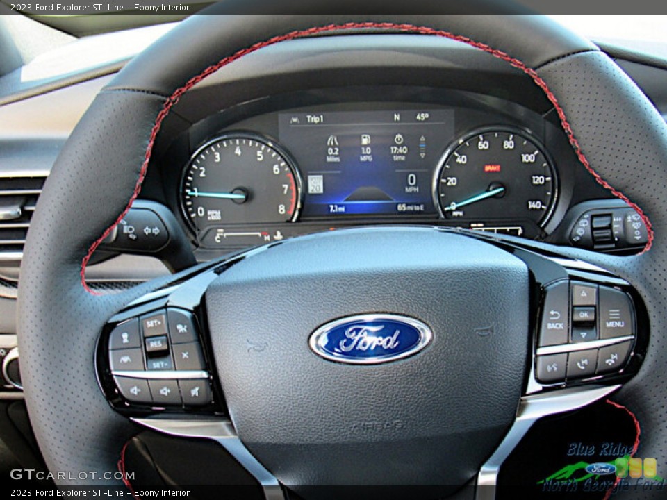 Ebony Interior Steering Wheel for the 2023 Ford Explorer ST-Line #145804122