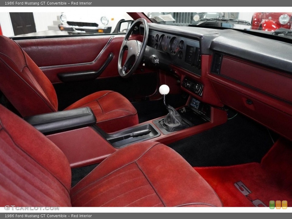 Red Interior Dashboard for the 1986 Ford Mustang GT Convertible #145805934