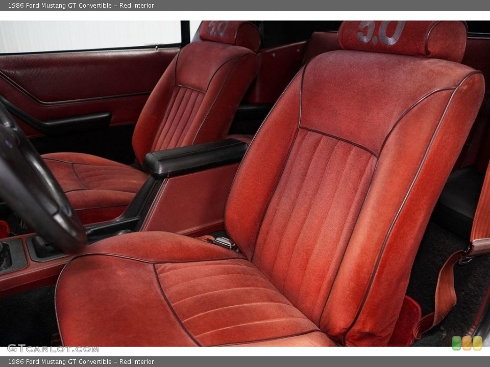Red Interior Front Seat for the 1986 Ford Mustang GT Convertible #145805998