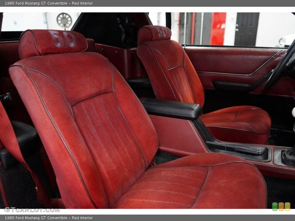Red Interior Front Seat for the 1986 Ford Mustang GT Convertible #145806388