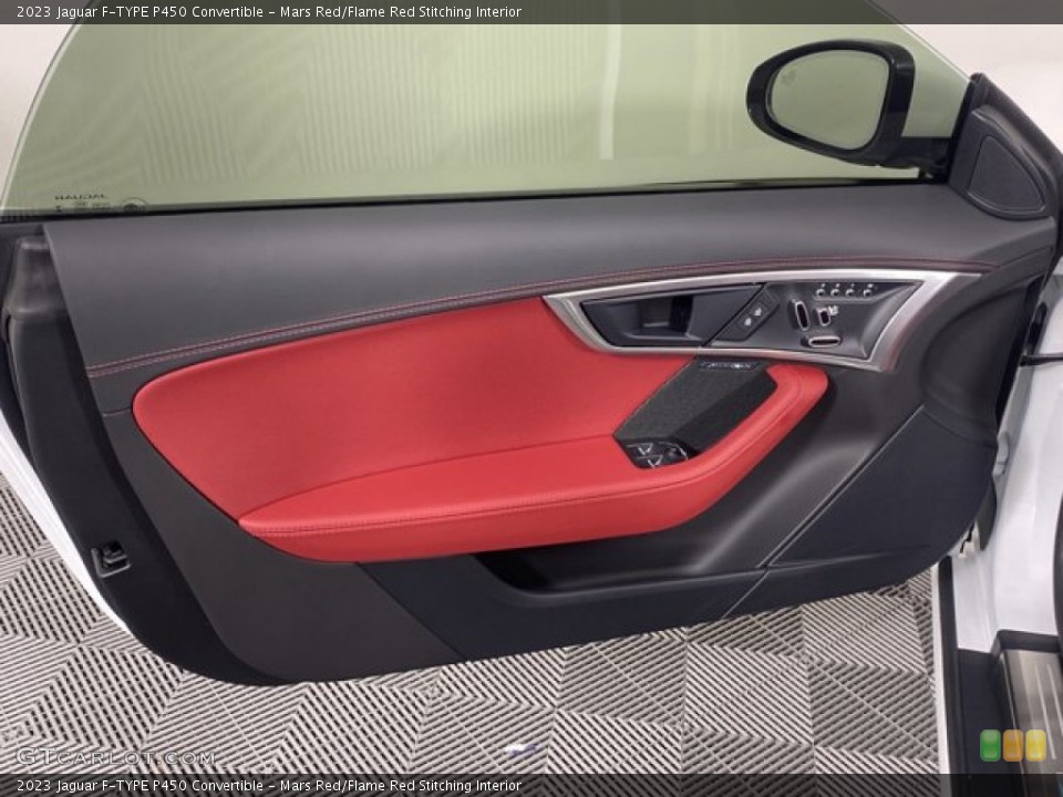 Mars Red/Flame Red Stitching Interior Door Panel for the 2023 Jaguar F-TYPE P450 Convertible #145814732