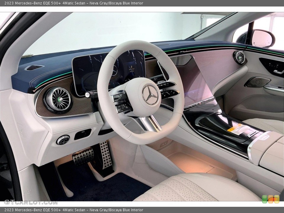 Neva Gray/Biscaya Blue Interior Photo for the 2023 Mercedes-Benz EQE 500+ 4Matic Sedan #145815383