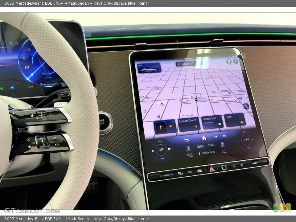 Neva Gray/Biscaya Blue Interior Navigation for the 2023 Mercedes-Benz EQE 500+ 4Matic Sedan #145815455