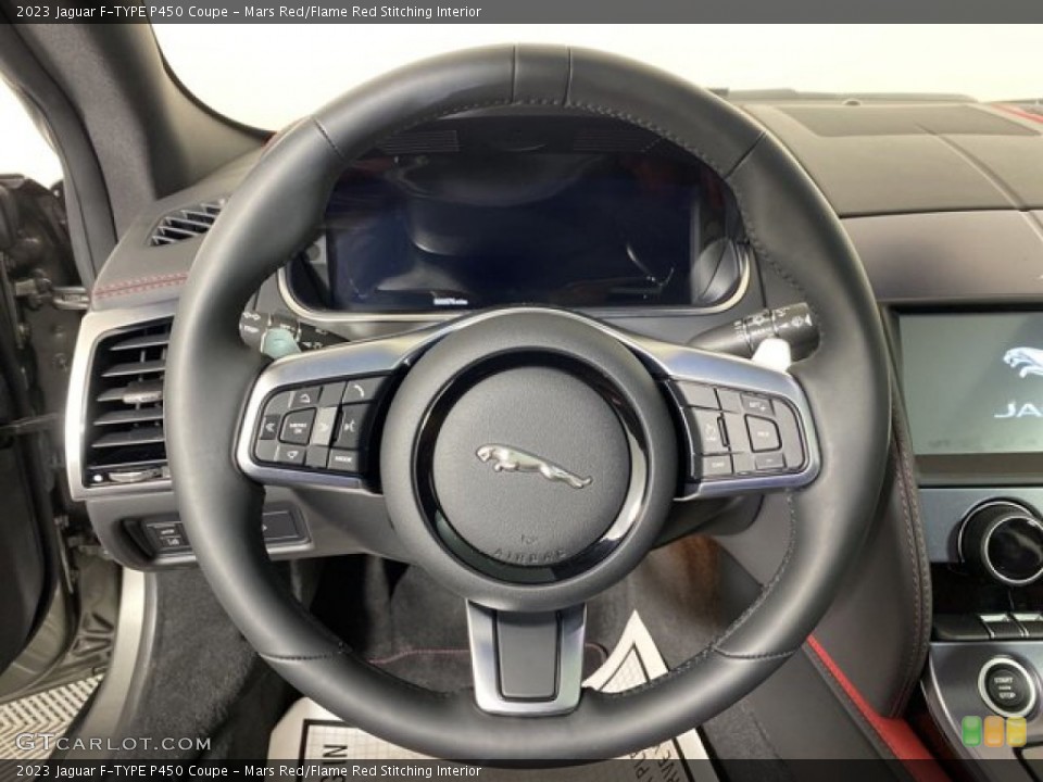 Mars Red/Flame Red Stitching Interior Steering Wheel for the 2023 Jaguar F-TYPE P450 Coupe #145815830