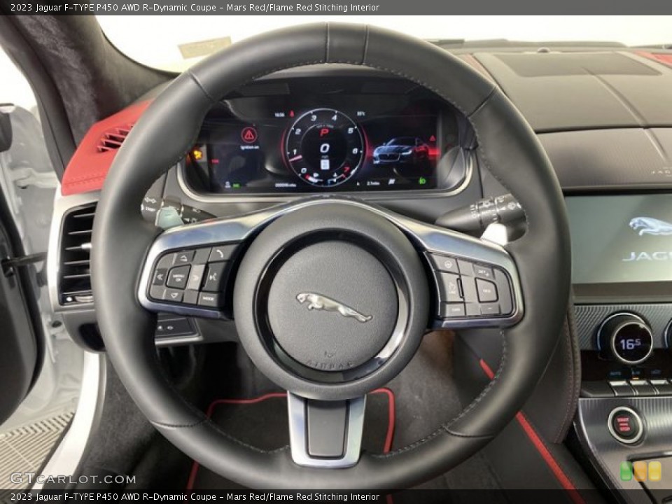 Mars Red/Flame Red Stitching Interior Steering Wheel for the 2023 Jaguar F-TYPE P450 AWD R-Dynamic Coupe #145816325