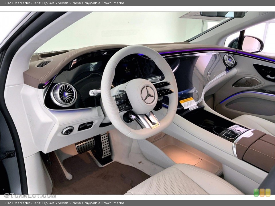 Neva Gray/Sable Brown Interior Photo for the 2023 Mercedes-Benz EQS AMG Sedan #145816580
