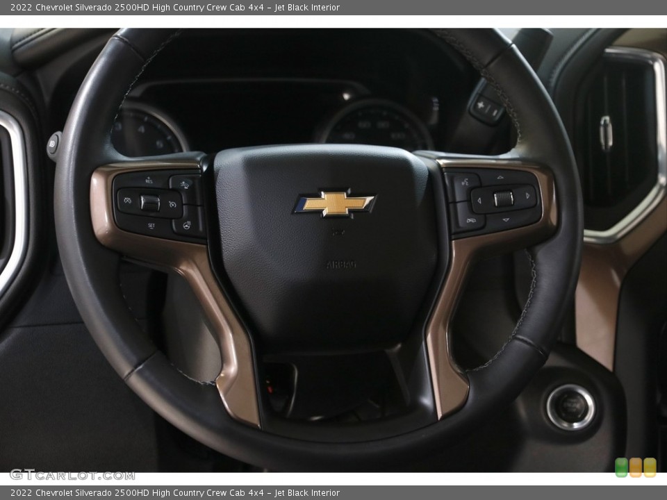Jet Black Interior Steering Wheel for the 2022 Chevrolet Silverado 2500HD High Country Crew Cab 4x4 #145817549