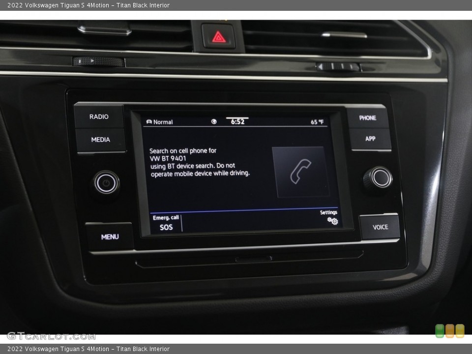 Titan Black Interior Controls for the 2022 Volkswagen Tiguan S 4Motion #145819442