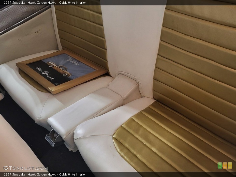 Gold/White Interior Rear Seat for the 1957 Stuebaker Hawk Golden Hawk #145820678