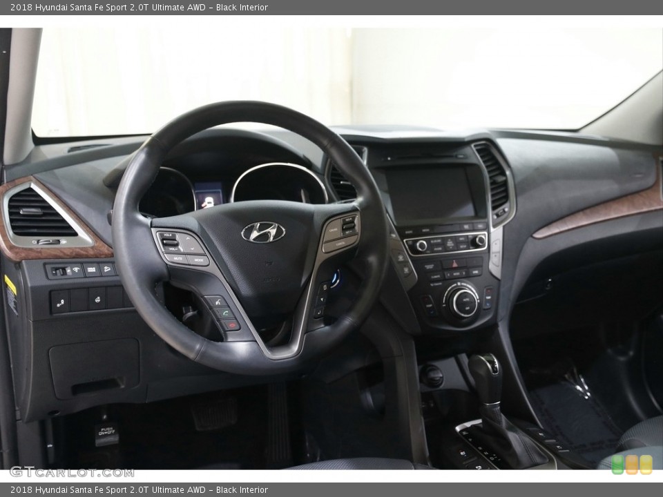 Black Interior Dashboard for the 2018 Hyundai Santa Fe Sport 2.0T Ultimate AWD #145827906