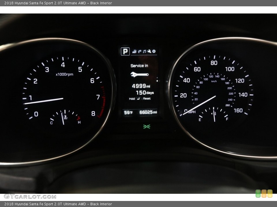 Black Interior Gauges for the 2018 Hyundai Santa Fe Sport 2.0T Ultimate AWD #145827945