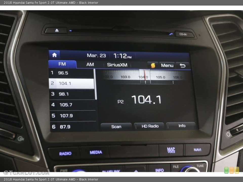 Black Interior Audio System for the 2018 Hyundai Santa Fe Sport 2.0T Ultimate AWD #145828008