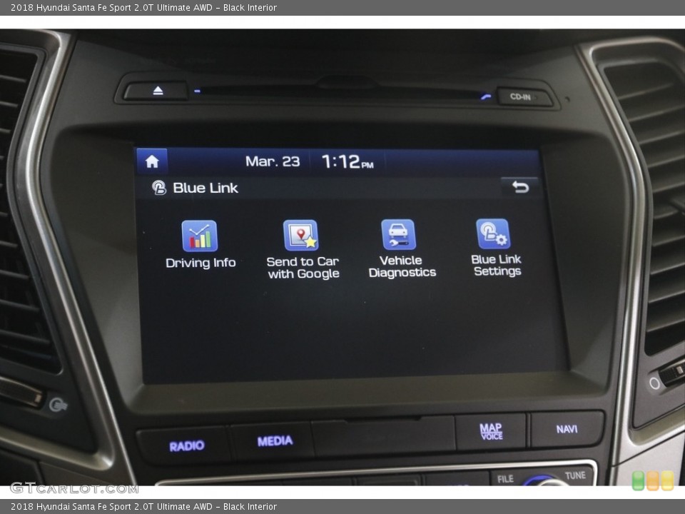 Black Interior Controls for the 2018 Hyundai Santa Fe Sport 2.0T Ultimate AWD #145828047