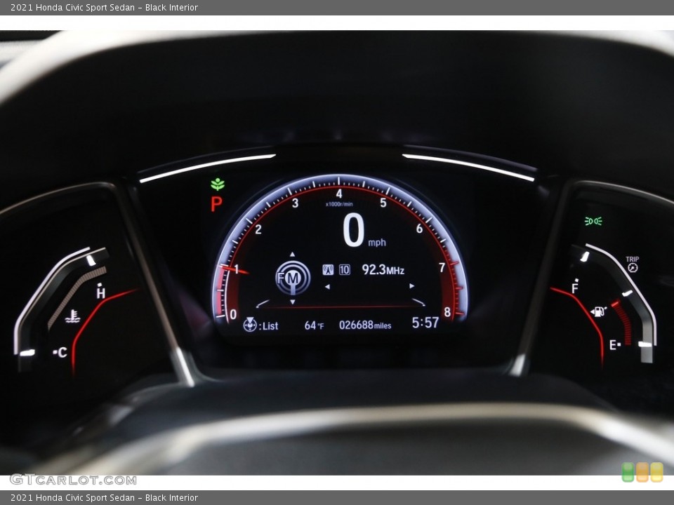 Black Interior Gauges for the 2021 Honda Civic Sport Sedan #145835931