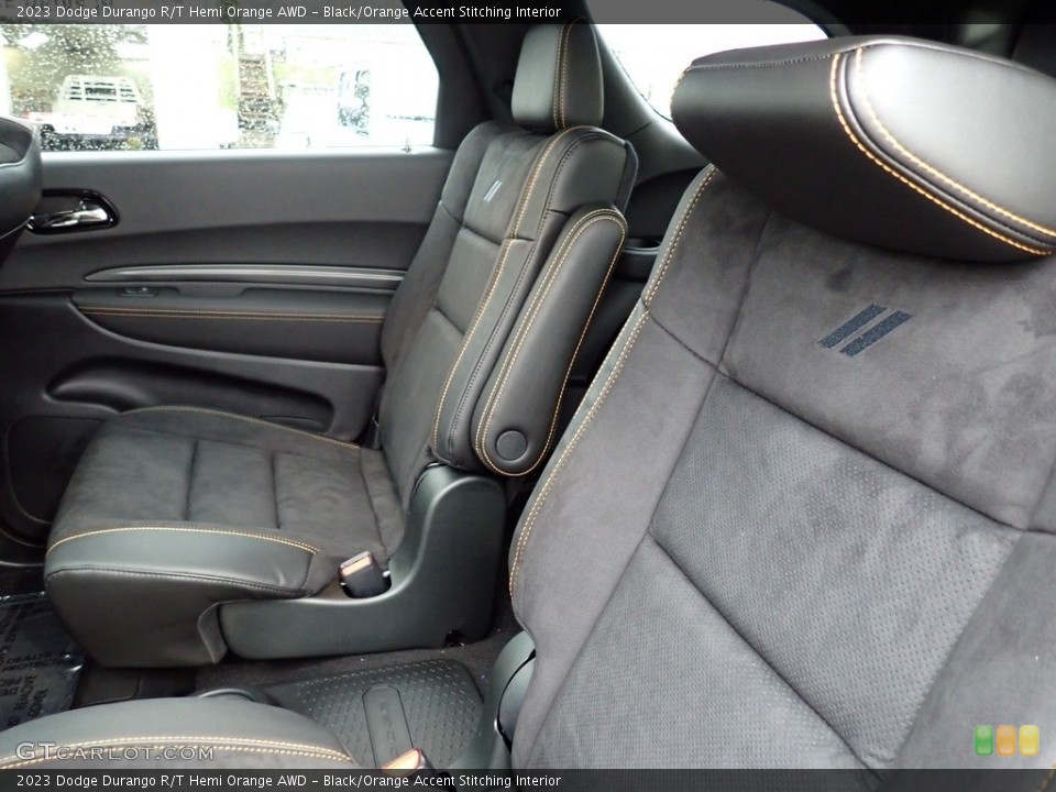 Black/Orange Accent Stitching Interior Rear Seat for the 2023 Dodge Durango R/T Hemi Orange AWD #145837095