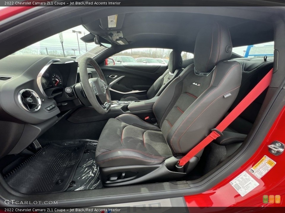 Jet Black/Red Accents Interior Front Seat for the 2022 Chevrolet Camaro ZL1 Coupe #145838064