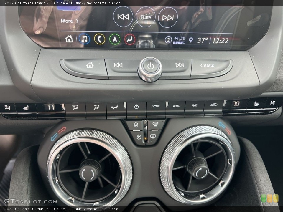 Jet Black/Red Accents Interior Controls for the 2022 Chevrolet Camaro ZL1 Coupe #145838241