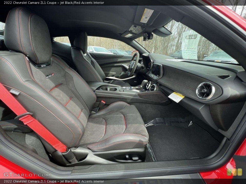Jet Black/Red Accents Interior Front Seat for the 2022 Chevrolet Camaro ZL1 Coupe #145838355