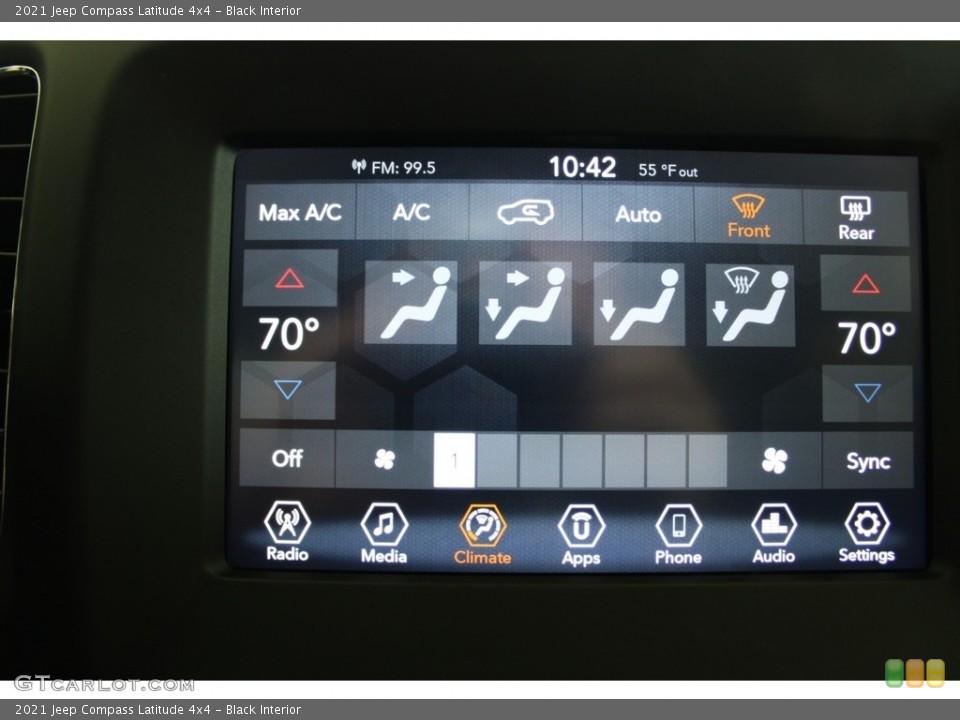 Black Interior Controls for the 2021 Jeep Compass Latitude 4x4 #145853260