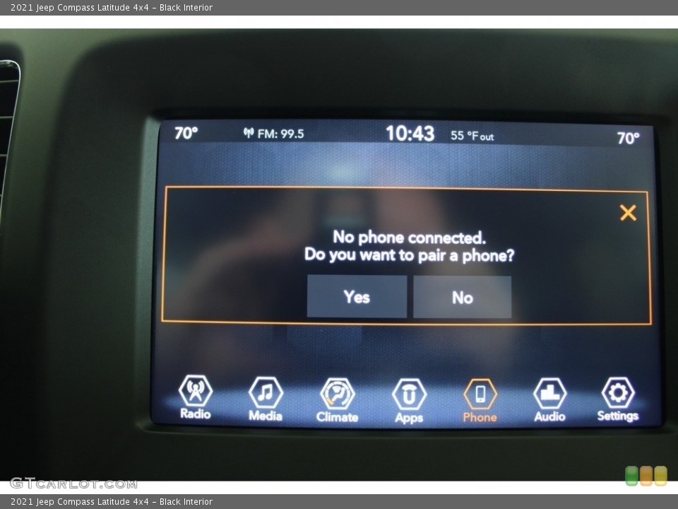 Black Interior Controls for the 2021 Jeep Compass Latitude 4x4 #145853302