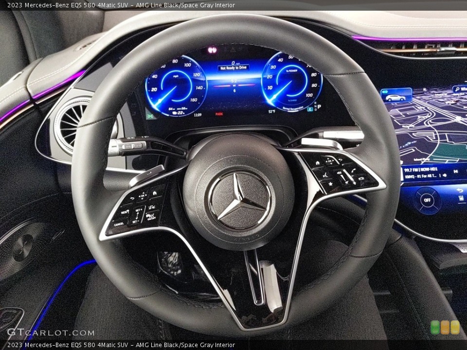 AMG Line Black/Space Gray Interior Steering Wheel for the 2023 Mercedes-Benz EQS 580 4Matic SUV #145859239