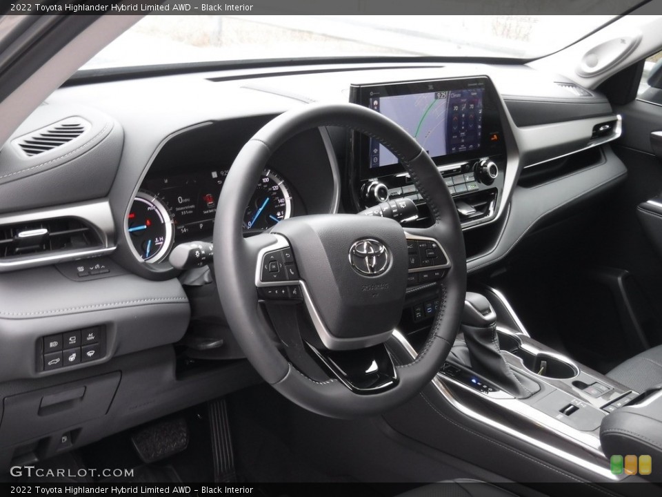 Black Interior Steering Wheel for the 2022 Toyota Highlander Hybrid Limited AWD #145860103