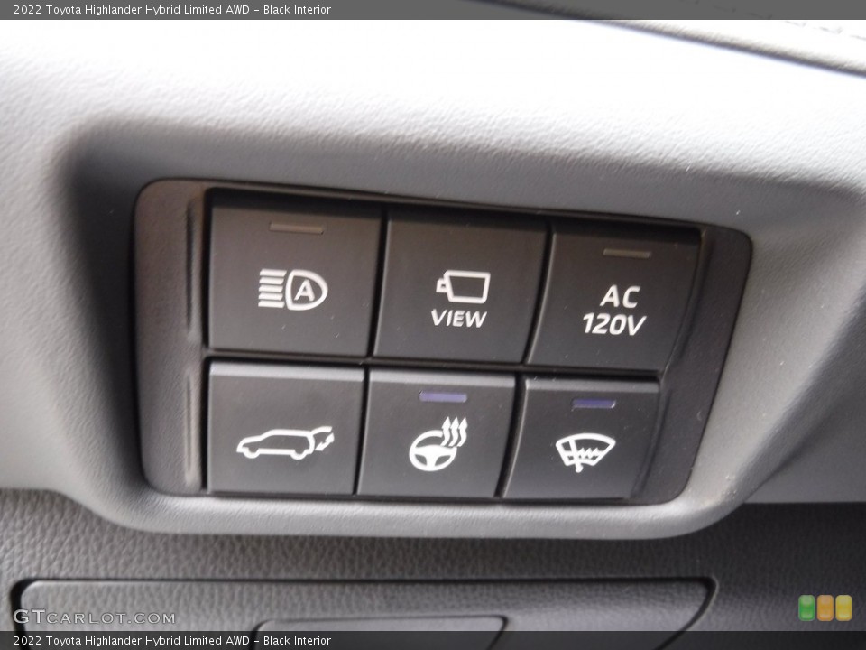 Black Interior Controls for the 2022 Toyota Highlander Hybrid Limited AWD #145860157