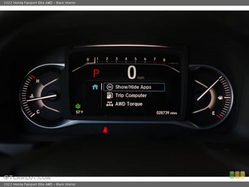 Black Interior Gauges for the 2022 Honda Passport Elite AWD #145862038