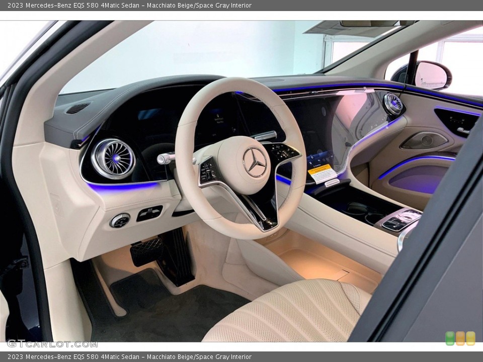 Macchiato Beige/Space Gray Interior Photo for the 2023 Mercedes-Benz EQS 580 4Matic Sedan #145864096