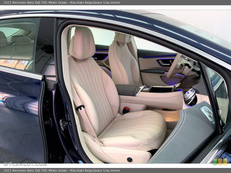 Macchiato Beige/Space Gray Interior Front Seat for the 2023 Mercedes-Benz EQS 580 4Matic Sedan #145864123