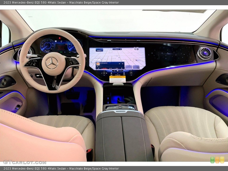 Macchiato Beige/Space Gray Interior Dashboard for the 2023 Mercedes-Benz EQS 580 4Matic Sedan #145864147