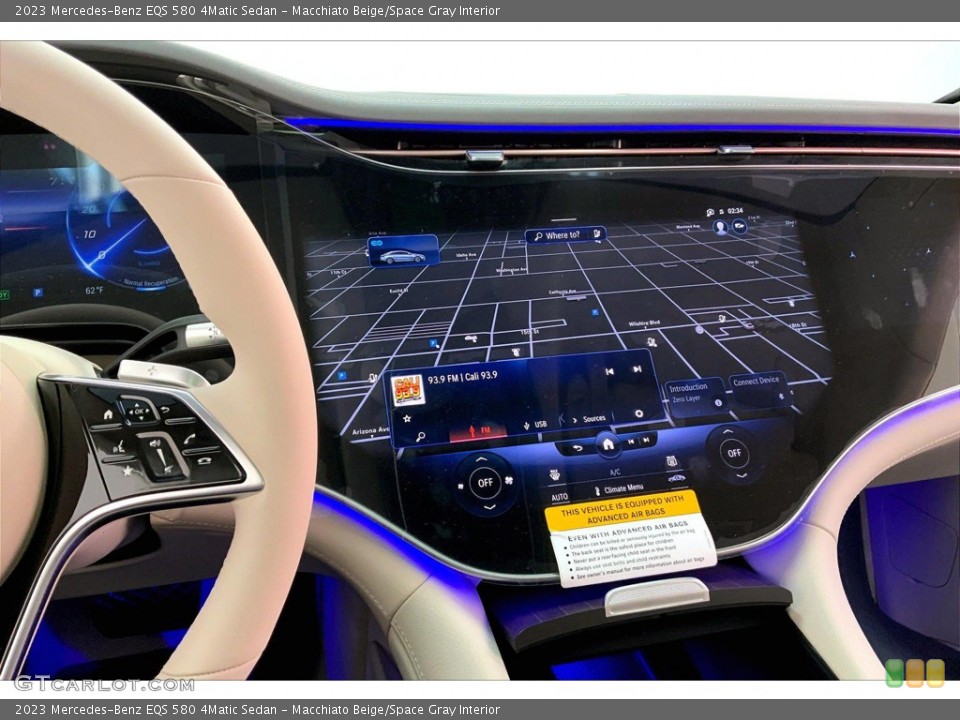 Macchiato Beige/Space Gray Interior Navigation for the 2023 Mercedes-Benz EQS 580 4Matic Sedan #145864168