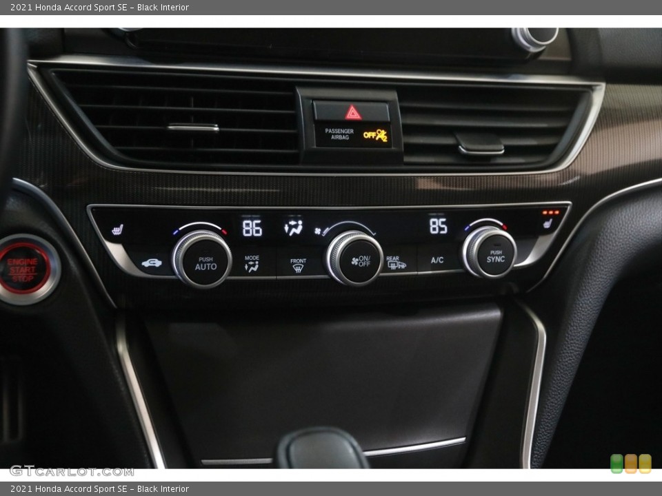 Black Interior Controls for the 2021 Honda Accord Sport SE #145865047