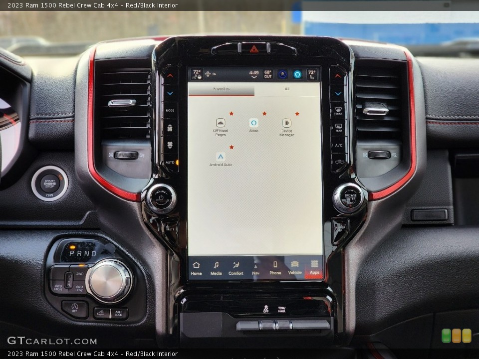 Red/Black Interior Controls for the 2023 Ram 1500 Rebel Crew Cab 4x4 #145867864