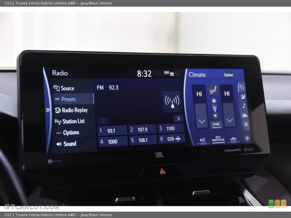Java/Black Interior Controls for the 2021 Toyota Venza Hybrid Limited AWD #145869634