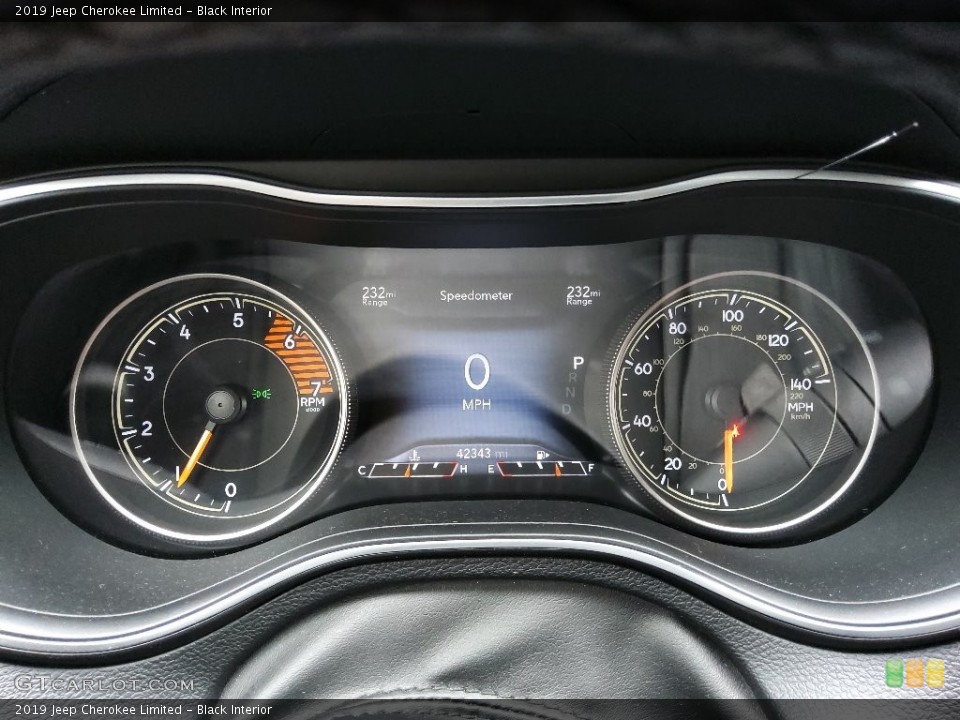 Black Interior Gauges for the 2019 Jeep Cherokee Limited #145870675